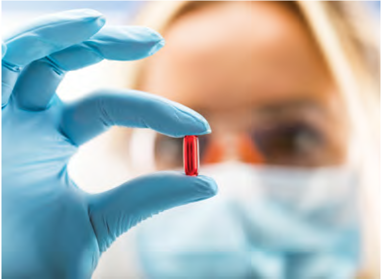 Woman testing the Vitamin Supplement